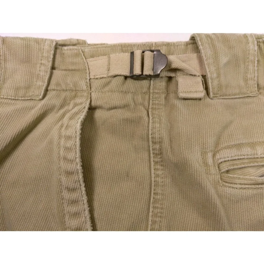 Abercrombie & Fitch Mens Cargo Shorts sz 30 Khaki Brown Textured with Button Fly
